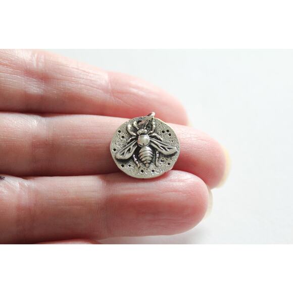 Sterling Silver Ancient Bee Coin Charm - Picture 1 of 3